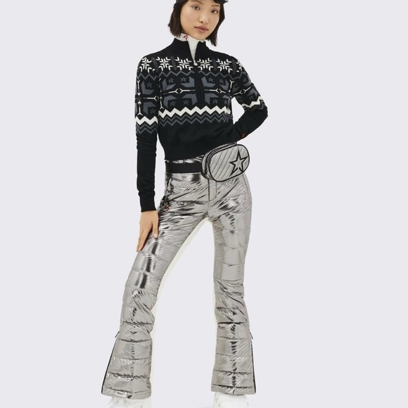 New Perfect Moment Metallic Talia Pant XS silver cream winter snow ski - Picture 2 of 8